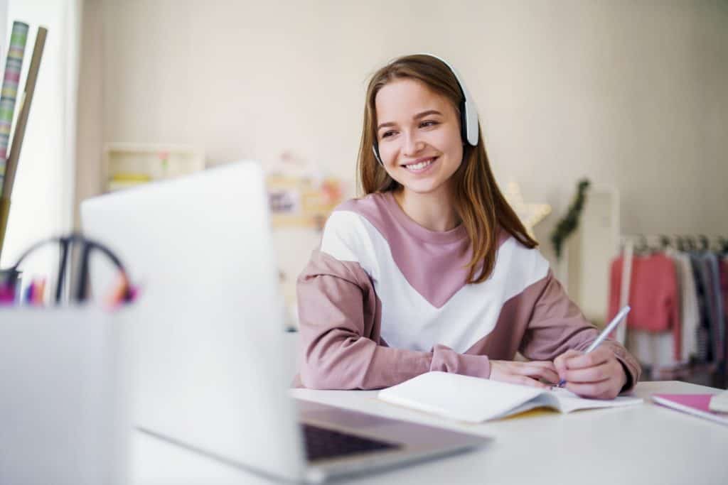 Happy student enjoying language learning